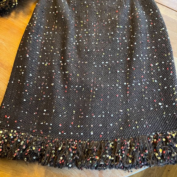Teri John Ricky Freeman jacket and skirt, Size 10 Brown Multi Colour Sequins - Picture 9 of 13